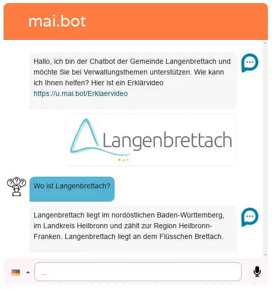 Bürger-Chatbot für die Gemeinde Langenbrettach