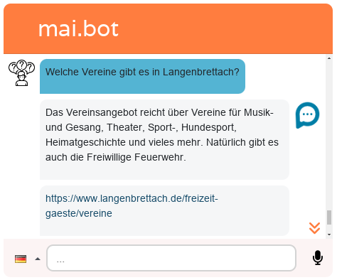 Mit dem KI-gestützten Bürger-Chatbot von mai.bot erweitern Sie Ihr Rathaus um ein digitales Bürgerbüro, das 24/7 erreichbar ist